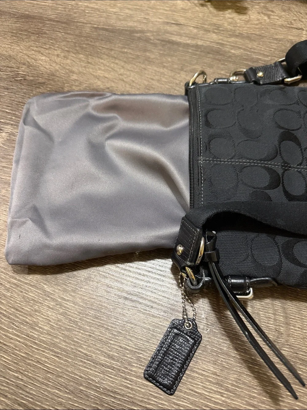 Coach Black Signature Classic Print Crossbody Purse